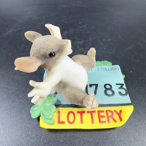 Charming Tails Fitz And Floyd Figurine Resin Whimsical Jackpot Mouse Figure - Picture 8 of 10